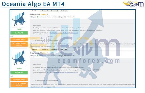 Oceania Algo EA MT4 Review