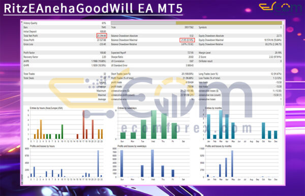 RitzEAnehaGoodWill EA MT5 Backtest