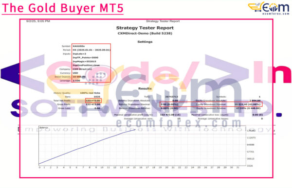 The Gold Buyer MT5 Backtest