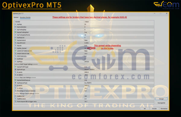 OptivexPro MT5 Input