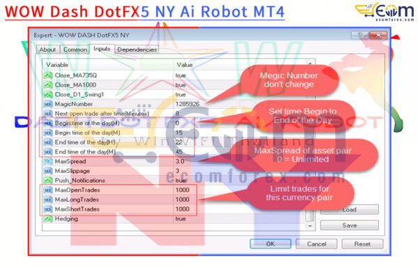 WOW Dash DotFX5 NY Ai Robot Input