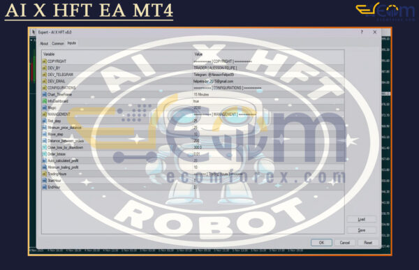 AI X HFT EA MT4 Input