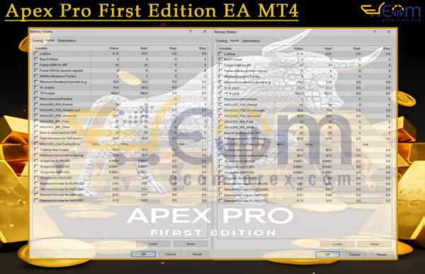 Apex Pro First Edition EA MT4 Input