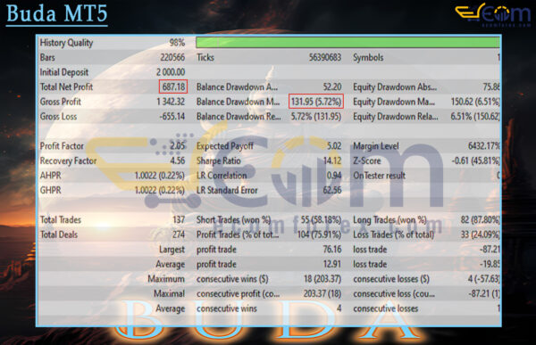 Buda MT5 Backtest