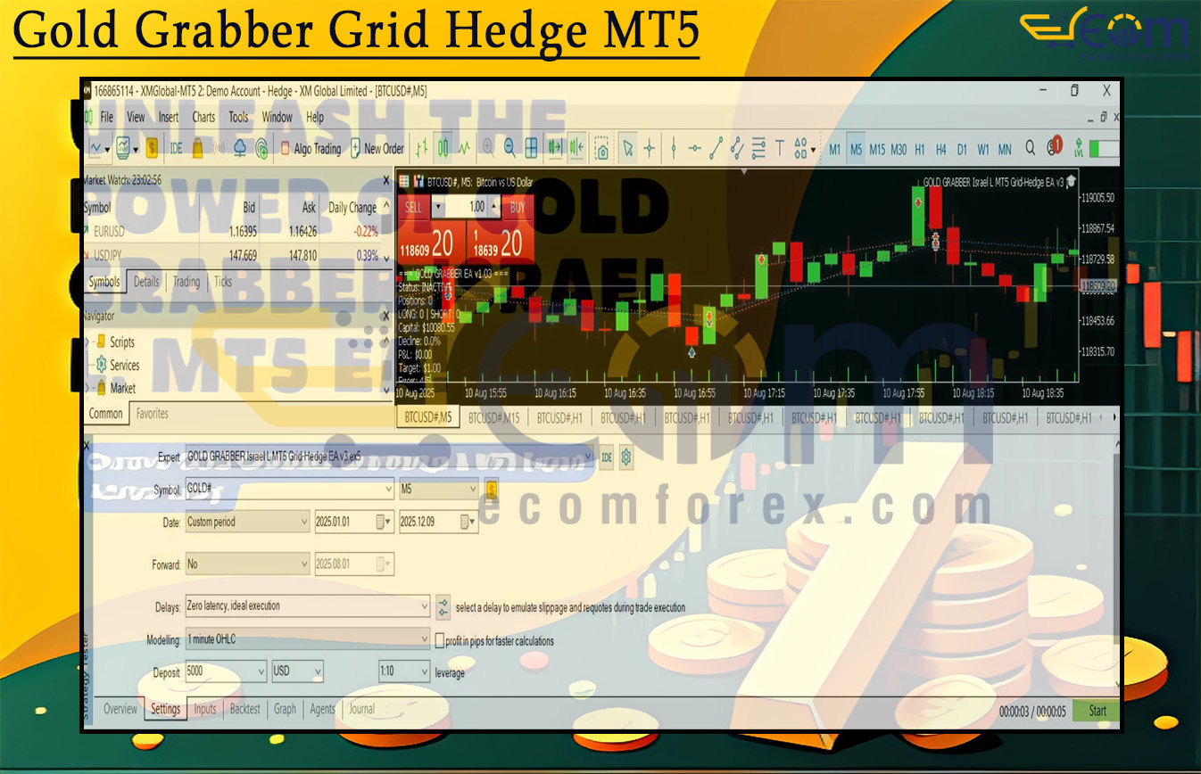 Gold Grabber Grid Hedge MT5 Setting