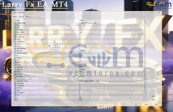 Larry Fx EA MT4 Input