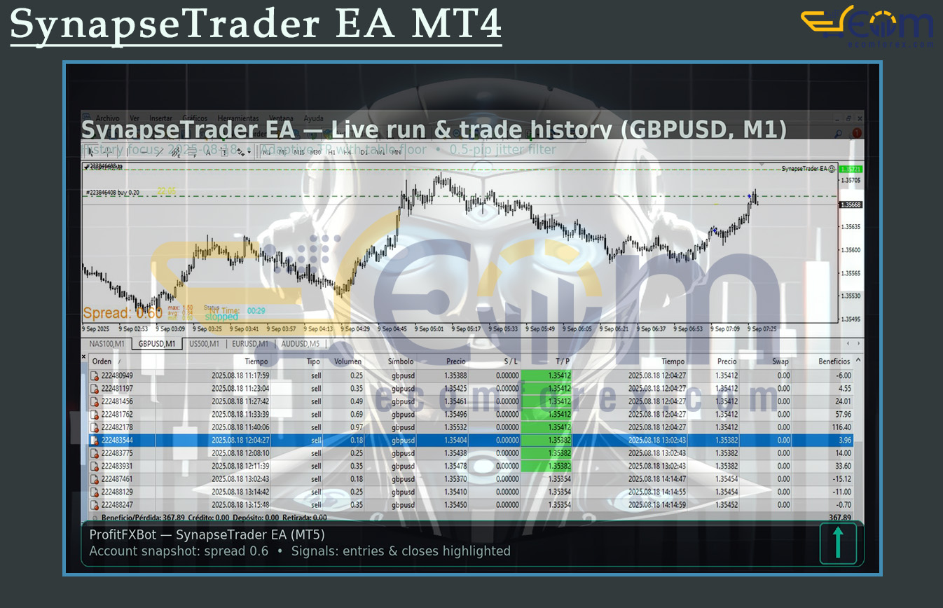 SynapseTrader EA MT4 Backtest