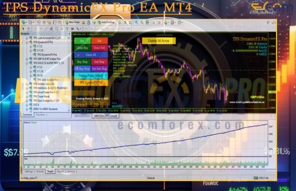 TPS DynamicFX Pro EA MT4 Backtests