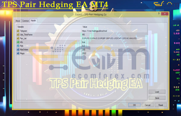 TPS Pair Hedging EA MT4 Input