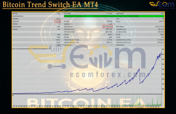 Bitcoin Trend Switch EA MT4 Backtests