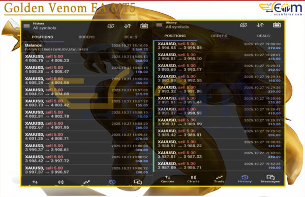 Golden Venom EA MT5 Live Result