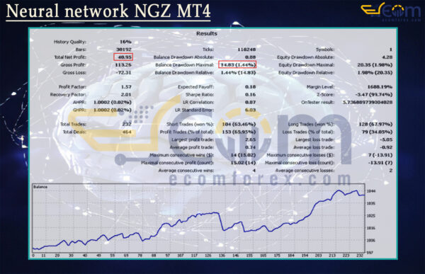 Neural network NGZ MT4 Backtest Result