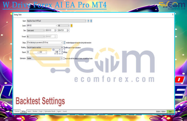 W Drive Forex AI EA Pro MT4 Setting