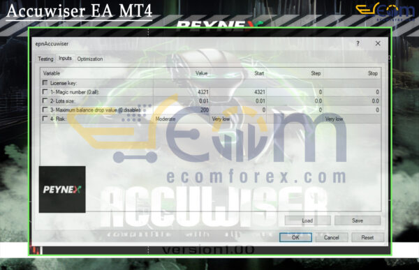 Accuwiser EA MT4 Input