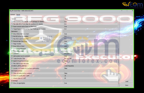 Bfg 9K Gold Killer EA MT5 Inputs