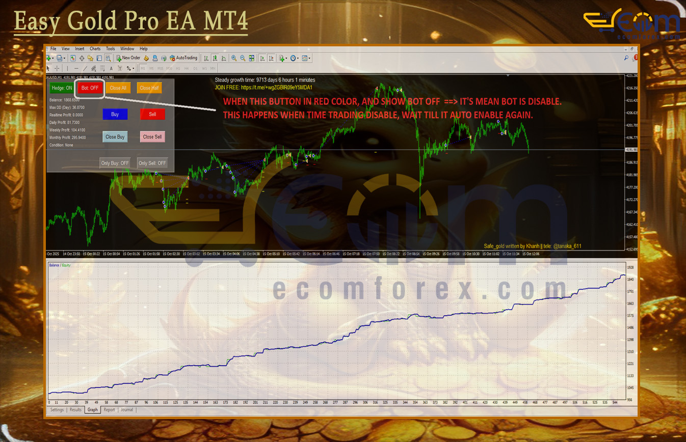 Easy Gold Pro EA MT4 Backtests Result