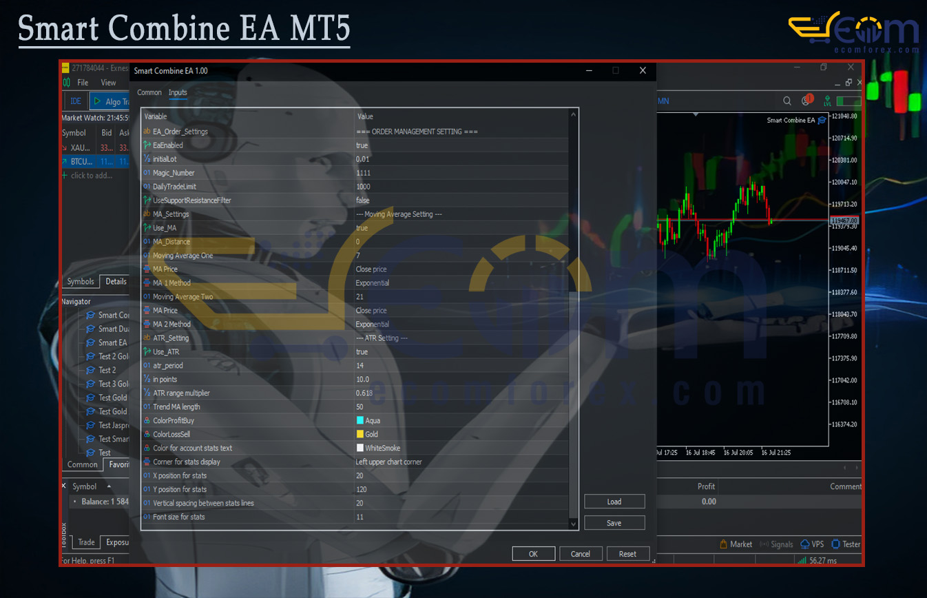 Smart Combine EA MT5 Input