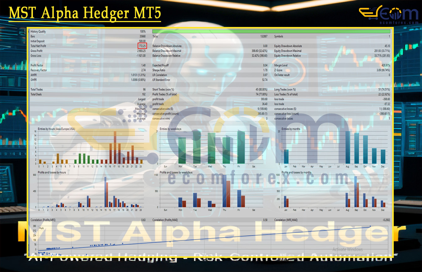 MST Alpha Hedger MT5 Backtests