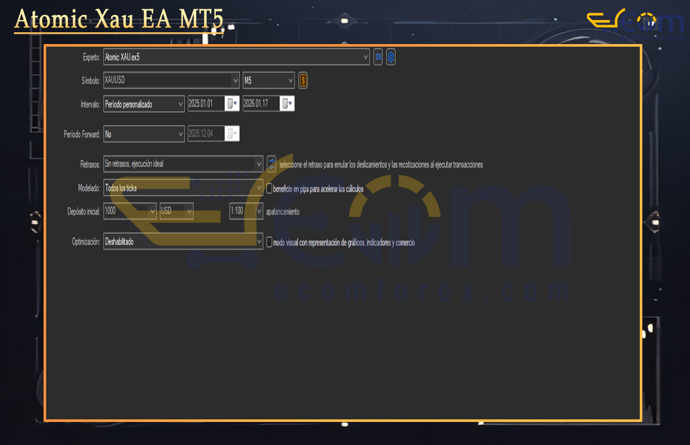 Atomic Xau EA MT5 Setting