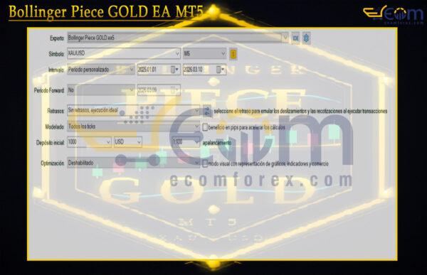 Bollinger Piece GOLD EA MT5 Setting