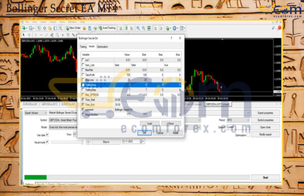 Bollinger Secret EA MT4 Input