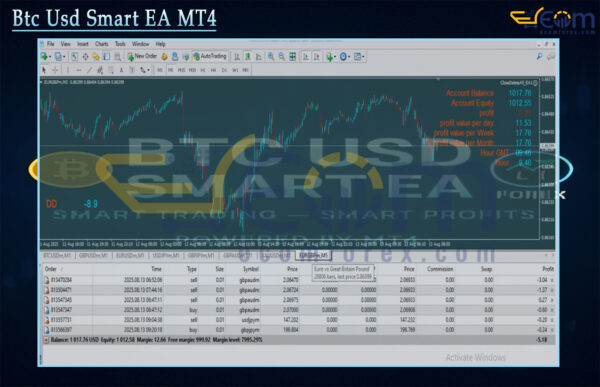 Btc Usd Smart EA MT4 Backtest