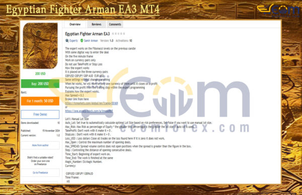 Egyptian Fighter Arman EA3 MT4 Review