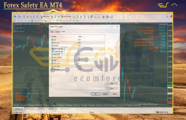 Forex Safety EA MT4 Input