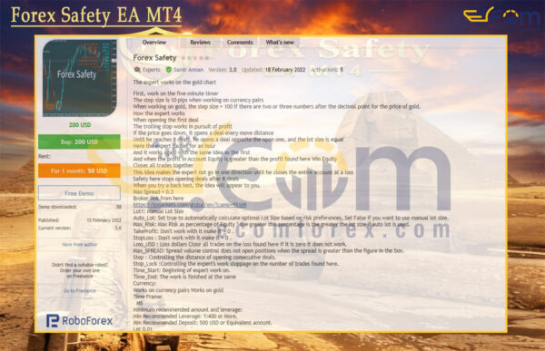 Forex Safety EA MT4 Reviews