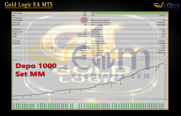 Gold Logic EA MT5 Backtests