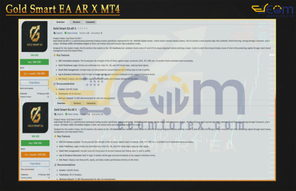 Gold Smart EA AR X MT4 Reviews