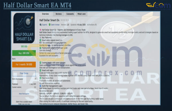 Half Dollar Smart EA MT4 Reviews