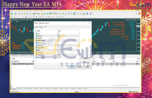 Happy New Year EA MT4 Input