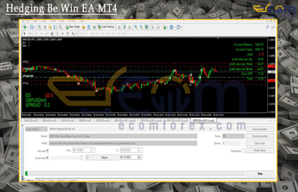 Hedging Be Win EA MT4 Backtests