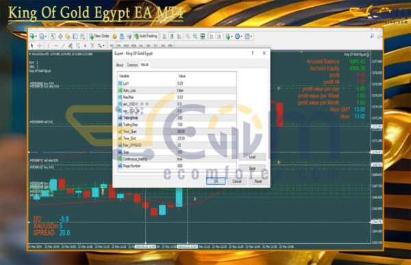 King Of Gold Egypt EA MT4 Input