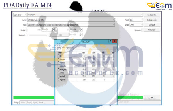 PDADaily EA MT4 Setting