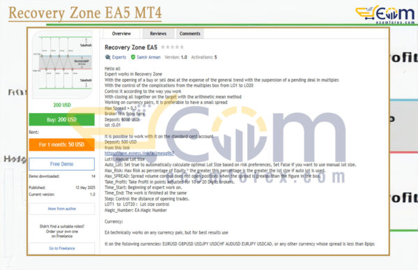 Recovery Zone EA5 MT4 Reviews