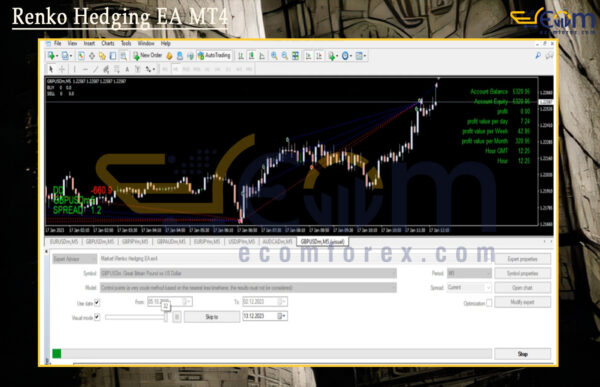Renko Hedging EA MT4 Backtest
