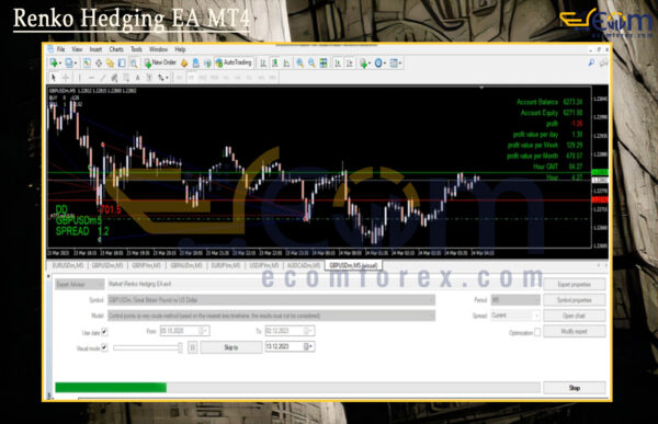 Renko Hedging EA MT4 Backtests
