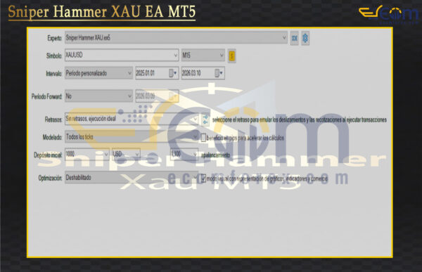 Sniper Hammer XAU EA MT5 Setting