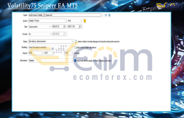 Volatility75 Sniperr EA MT5 Setting