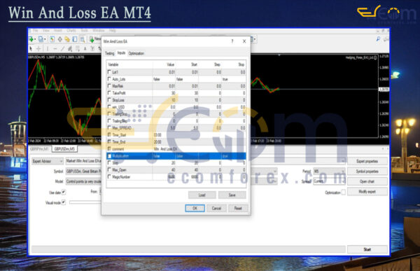 Win And Loss EA MT4 Input