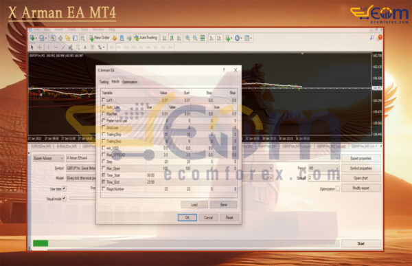 X Arman EA MT4 Input
