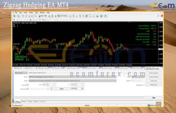 Zigzag Hedging EA MT4 Backtest