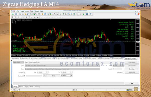 Zigzag Hedging EA MT4 Backtests