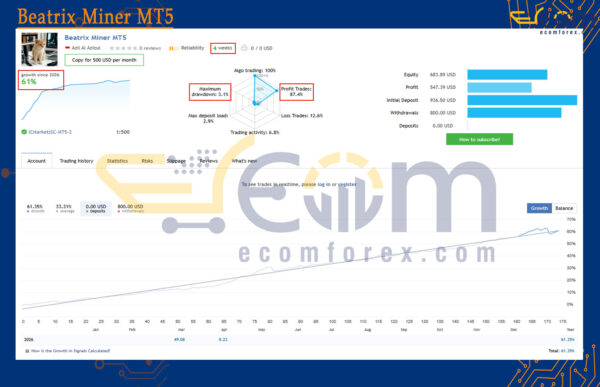 Beatrix Miner MT5 Live Result