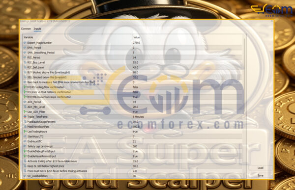 Emerge Gold Scalper EA MT5 Input