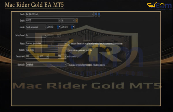 Mac Rider Gold EA MT5 Input