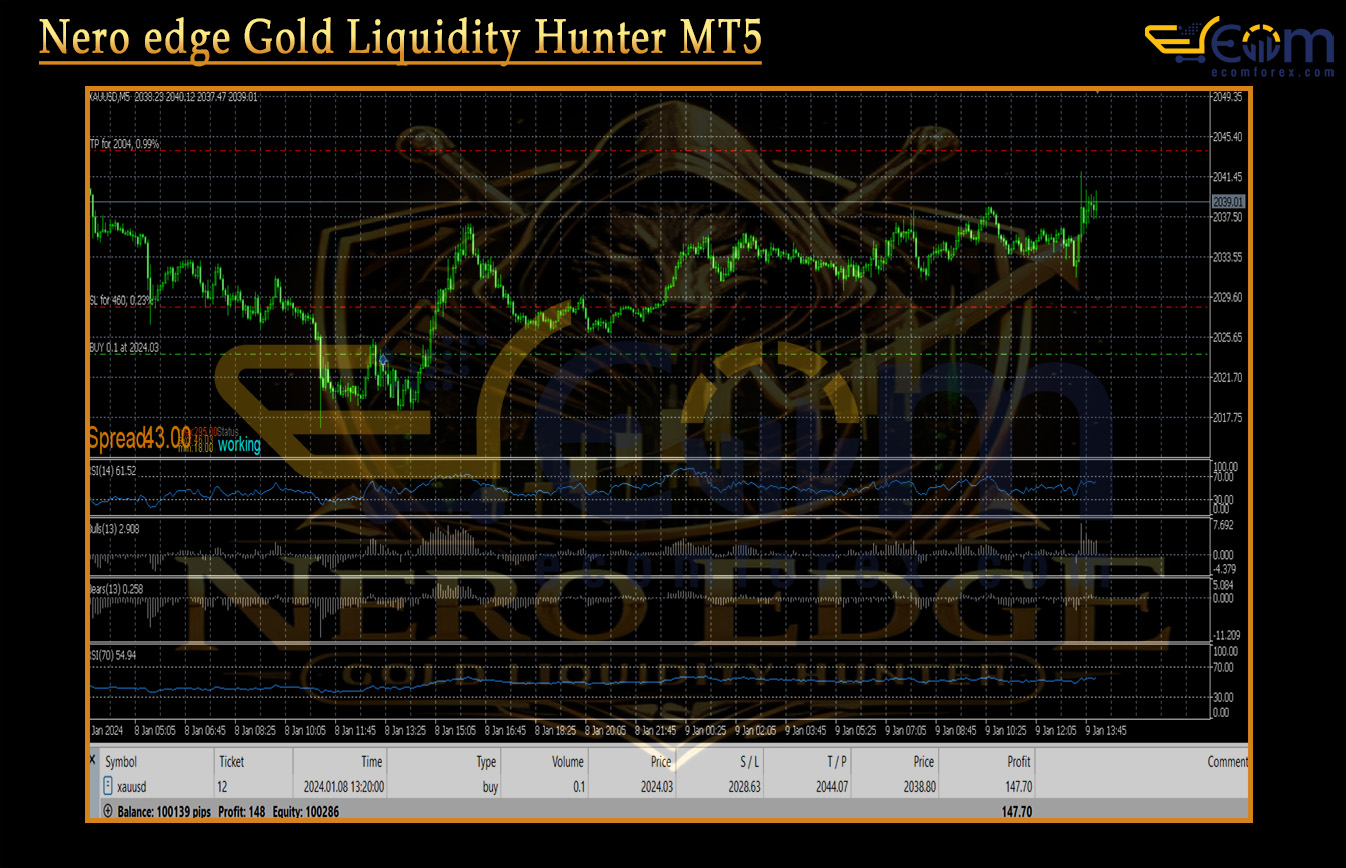 Nero edge Gold Liquidity Hunter MT5 Backtest