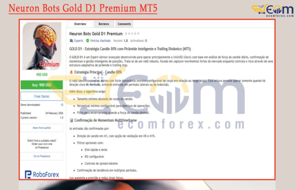 Neuron Bots Gold D1 Premium MT5 Review